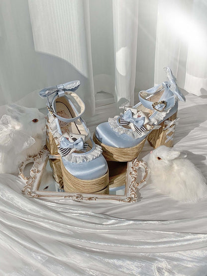 Alice in Wonderland Vibes Alice Blue Sweet Lolita Platforms Mary Janes