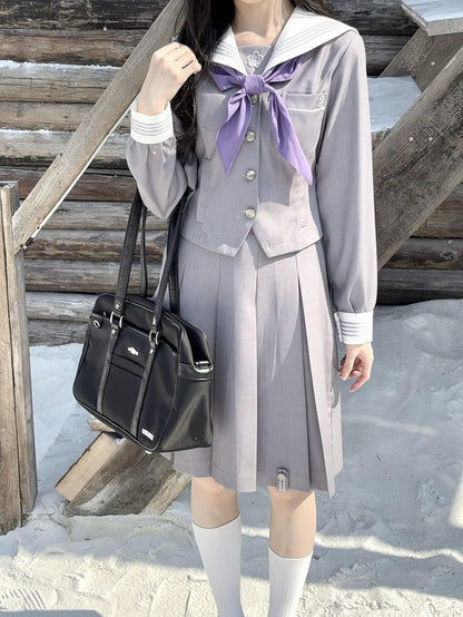 Bow Uniform JK Purple Tie