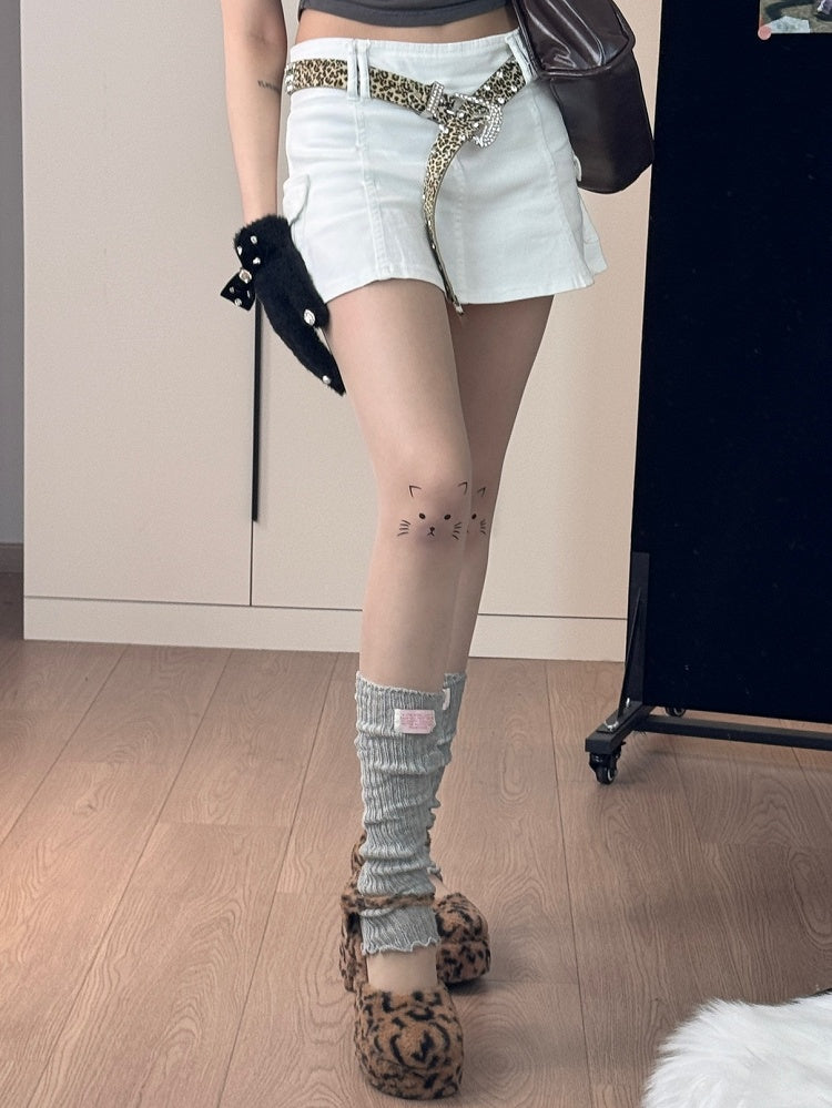 Design Kitty Tattoo Cute Nude Tights