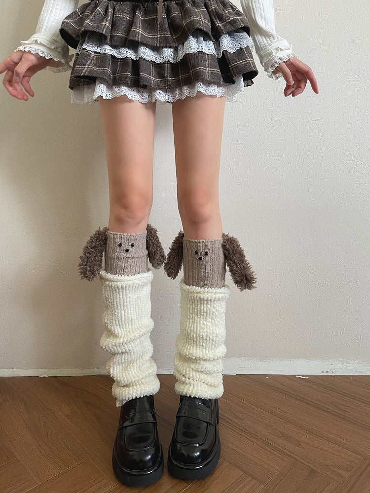 Creamy Knit Textured Warmers Leg