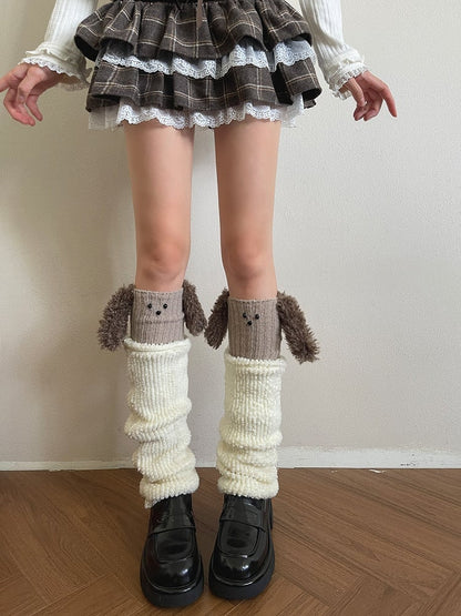 Creamy Knit Textured Warmers Leg