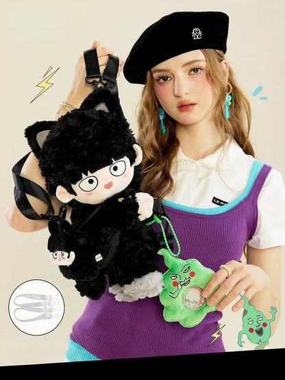 Sets In Optional Plush Crossbody Black Outfit / Kawaii Backpack + 2 Boy Cat