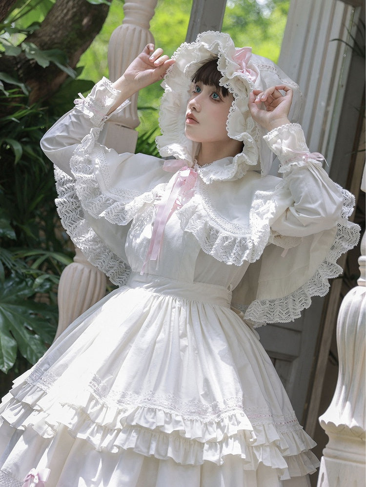 バニーパープルケープフードホワイト耳ブルー /