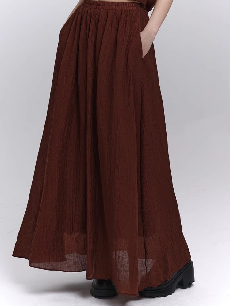 スカーフ装飾ワインレッドフローラル/キャミソールトップ