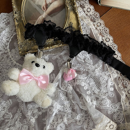 Options Leg Strawberry Decoration Loop with 4 Garter Bear Lace Color