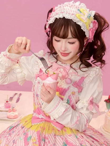 Sweet Hairband and Options Color 3 Bowknots – Bunny with Cute Lolita Accents