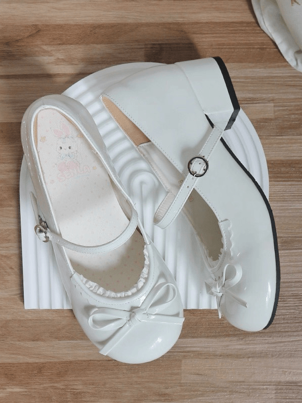 Runde Zehenpartie Lolita - Mary Schuhe Niedriger Absatz Jane Sweet