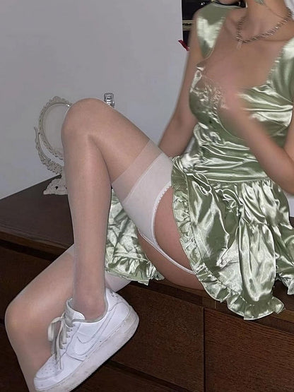 Colors Semi-Sheer Suspender Tights 4