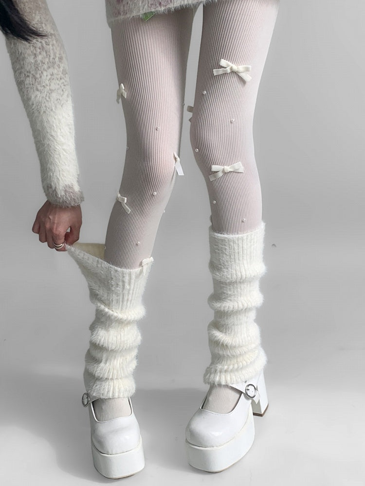 4 Plush Colors Warmers Leg Knitted