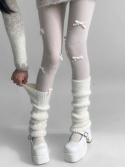4 Plush Colors Warmers Leg Knitted