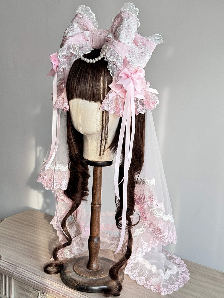 No Lace Bow KC(Pink/Blue/Mint Veil) - Sweet Lolita