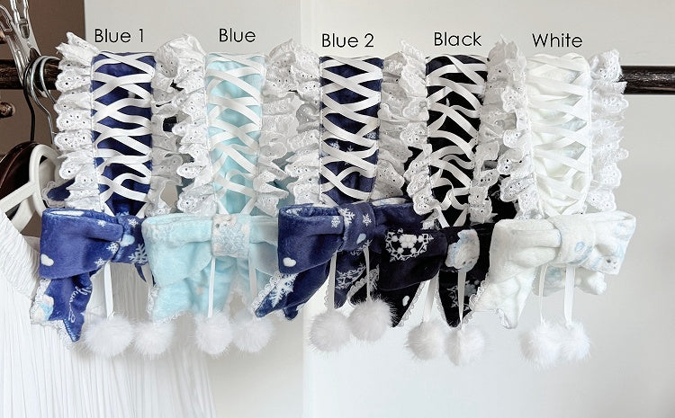 9 Color Options Lolita Hairband with Bowknot Hairclips