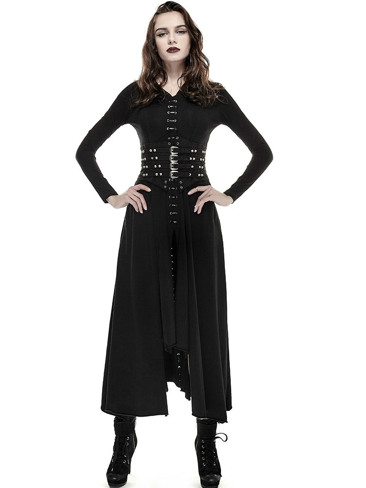 Black Steampunk Buckle Loops Girdle