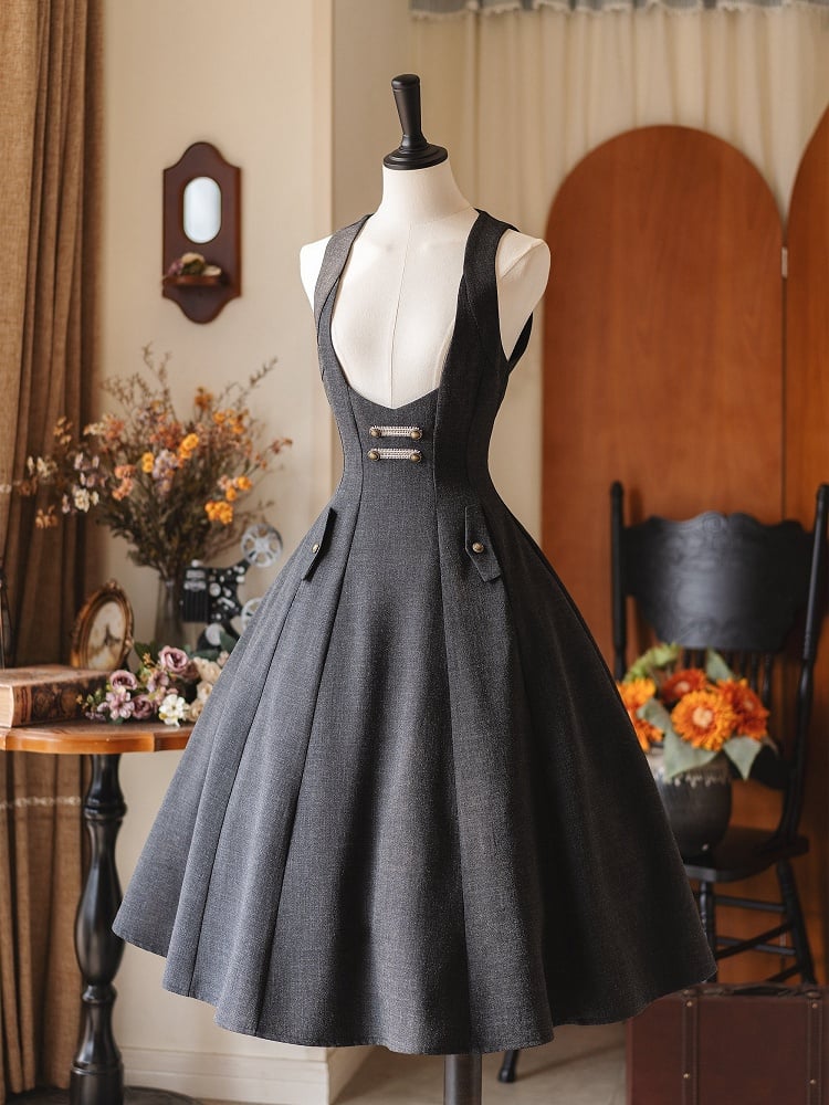 Dress Vintage Under Bust Lacing with Black Back Elegant