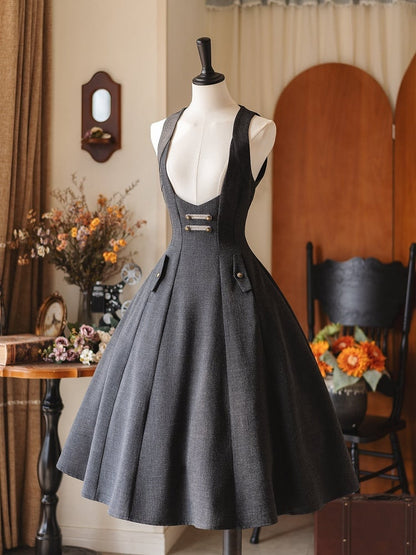 Dress Vintage Under Bust Lacing with Black Back Elegant