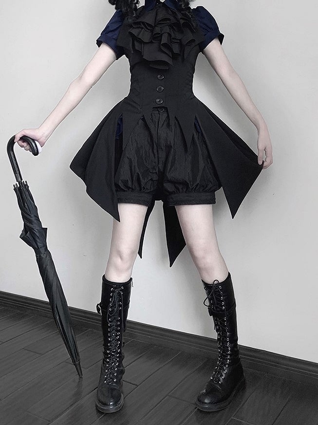 Lolita Waistcoat Split-Tail Gothic Ouji Black