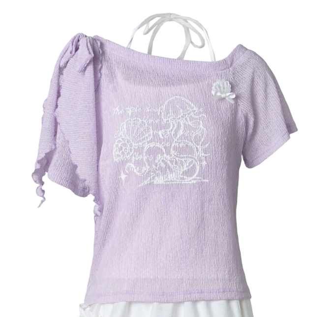 Kawaii 2-Piece Set: Asymmetrical Top & Halter - PINK SAVIOR