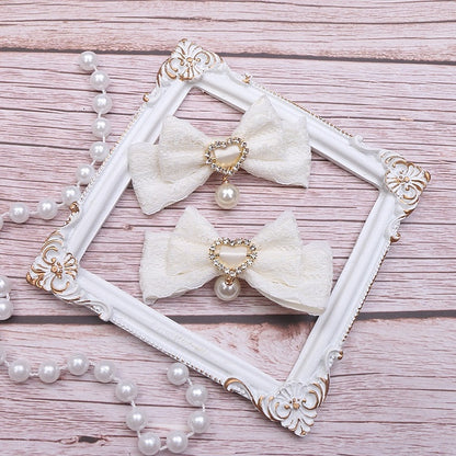 Bowknot Pearl Options Color Kei 10 Hairclip Rhinestone Jirai Lace Heart