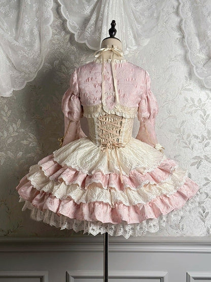 Pink Tassel Bolero Robes Jacquard