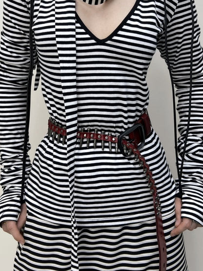 Y2K Gothic Punk Nieten Kugeln Taillengürtel