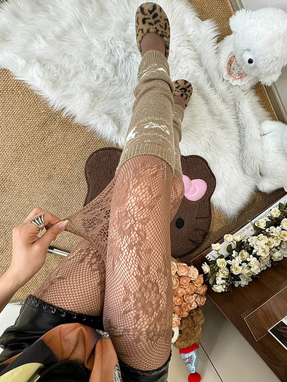 Options – Strumpfhose mit floralem 5-farbigen Y2K-Muster