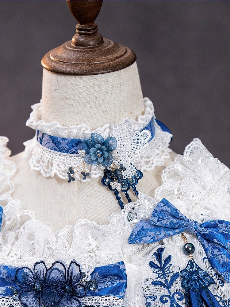Choker Blau und Weiß