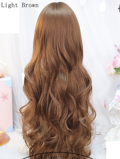 Pink/Black/Dark Long Brown/Light Brown/Blonde/Grey Wavy 75-80cm