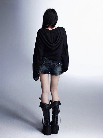 Loose Protection Gelb/Schwarzes Sonnentop mit Kapuze