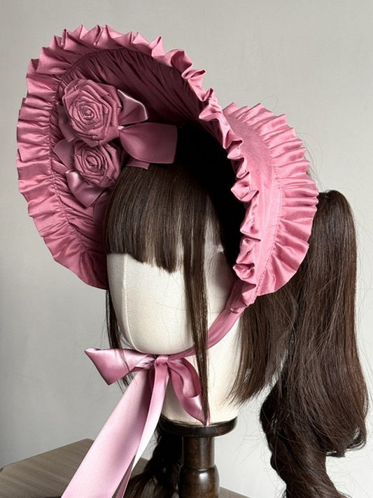 Lila/Rosa Motorhaube Rüschen Dekorationen Lolita Rosette mit