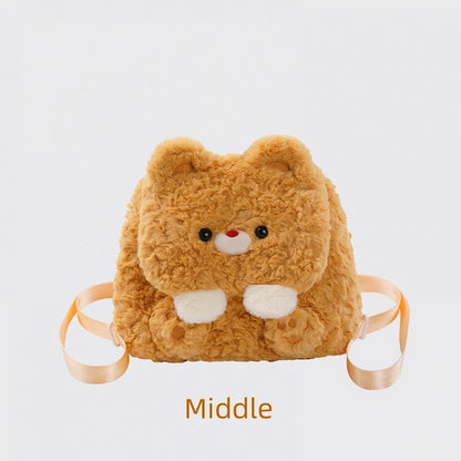 イエローベア ぬいぐるみ フラップバックパックバッグ ミドル/ラージサイズ