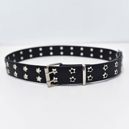 Chain Punk Star with Details Black/White Belt Waist