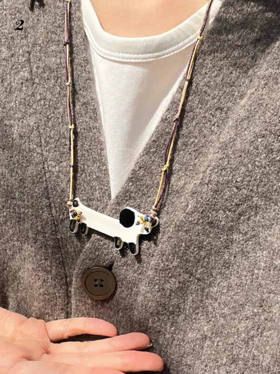 Y2K Süße Welpe und Katze Halskette