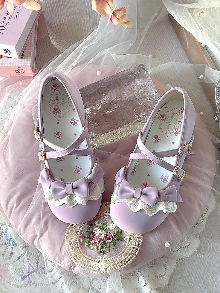 Mary with Janes Accents Violet Bow Lolita Elegant