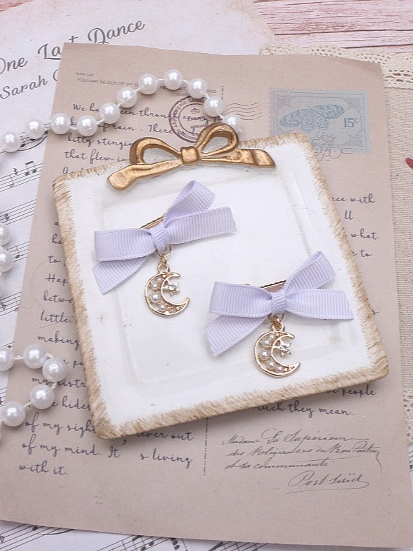 Options 7 Bowknot Jirai Color Kei Moon Charm Hairclip