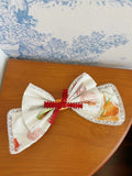 Cream / Bowknot Green Hairclip