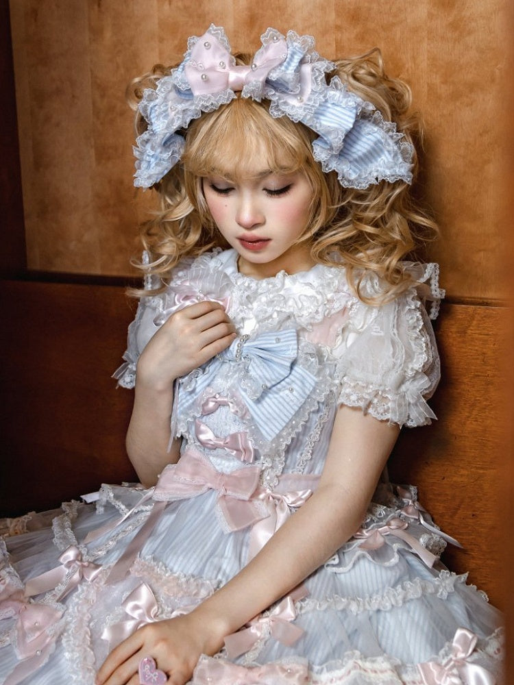 ピンクの蝶結びKCブルーと