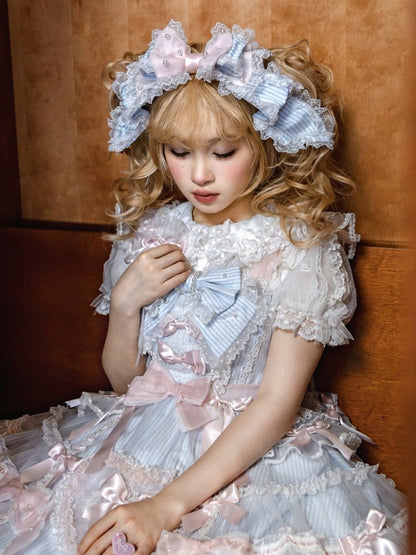 ピンクの蝶結びKCブルーと