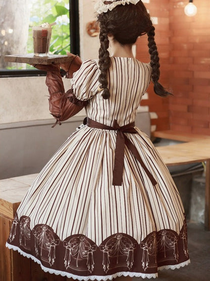 Bein braun Band Tee Nachmittag Schürze Wärmer Kleid