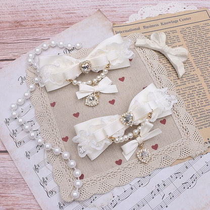 Heart Rhinestone Options 6 Chian Jirai Color Bowknot Pearl Kei Hairclip