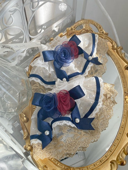 and Bowknot Red Cuffs Flower Wrist White Snow Blue Dark Vibes