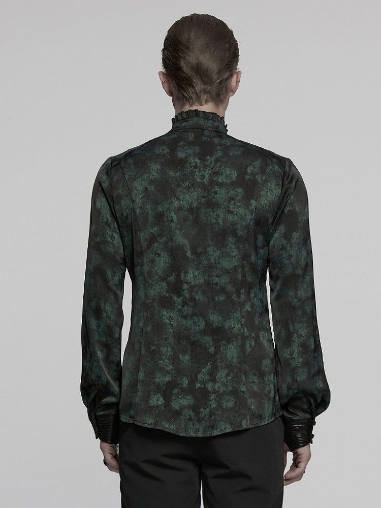 Goth Black Men's Shirt Green