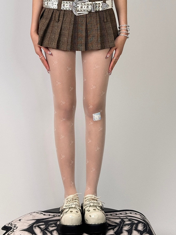 Floral Black/White Tights Pattern