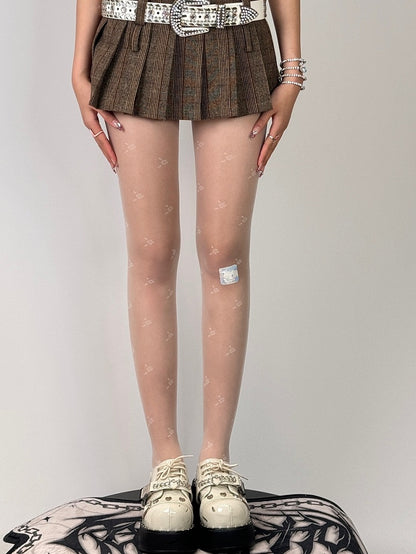 Floral Black/White Tights Pattern