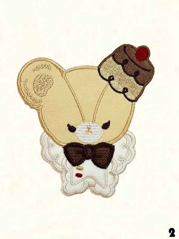 Kitty / Bear Embroidery Brooch Bunny