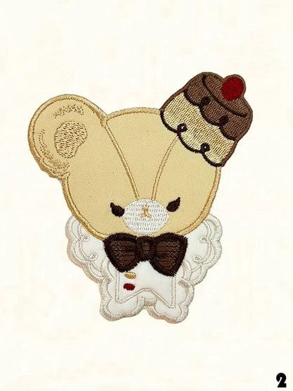 Kitty / Bear Embroidery Brooch Bunny