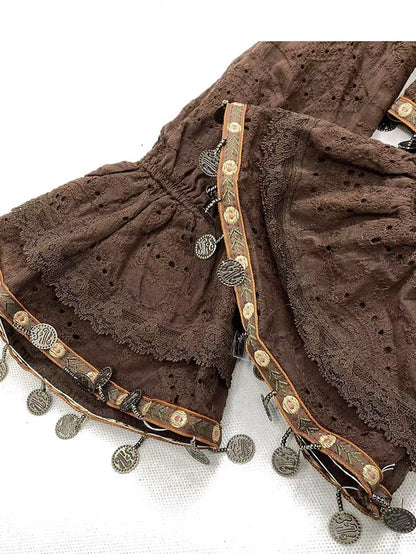 Bell Skirt Cami White Holiday Sleeves Brown With High-low Dress Floral Cardigan