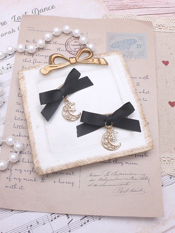 Options 7 Bowknot Jirai Color Kei Moon Charm Hairclip