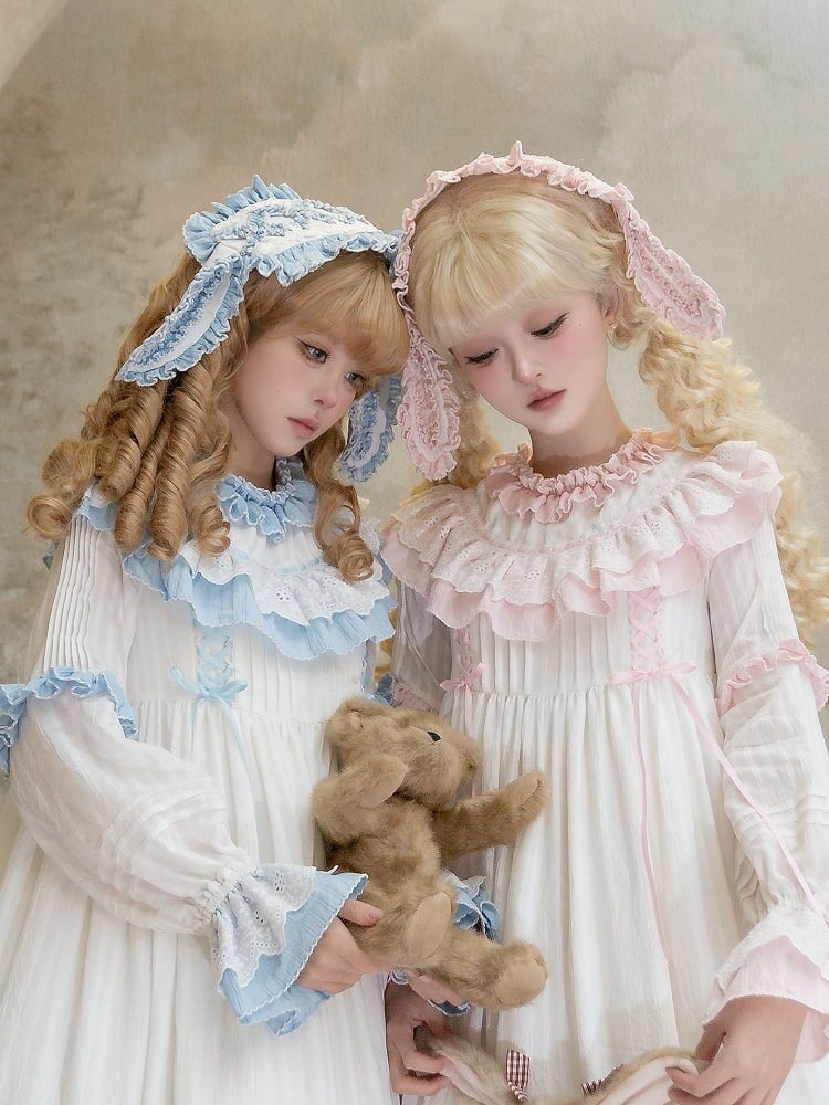 Pink Blue / Ears Drooping Hairband Sweet Bunny Lolita