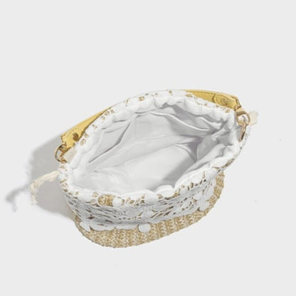2 White Bucket with Options Lace Bag Decorarion Elegant