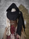Black Wasteland Shawl Punk Hooded